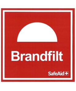 Skylt Brandfilt 210x210mm