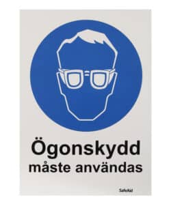 Skylt Ögonskydd måste användas A4